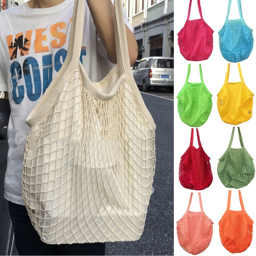 Crochet Market Bag - Tas Belanja Katun Tahan Lama, Tas