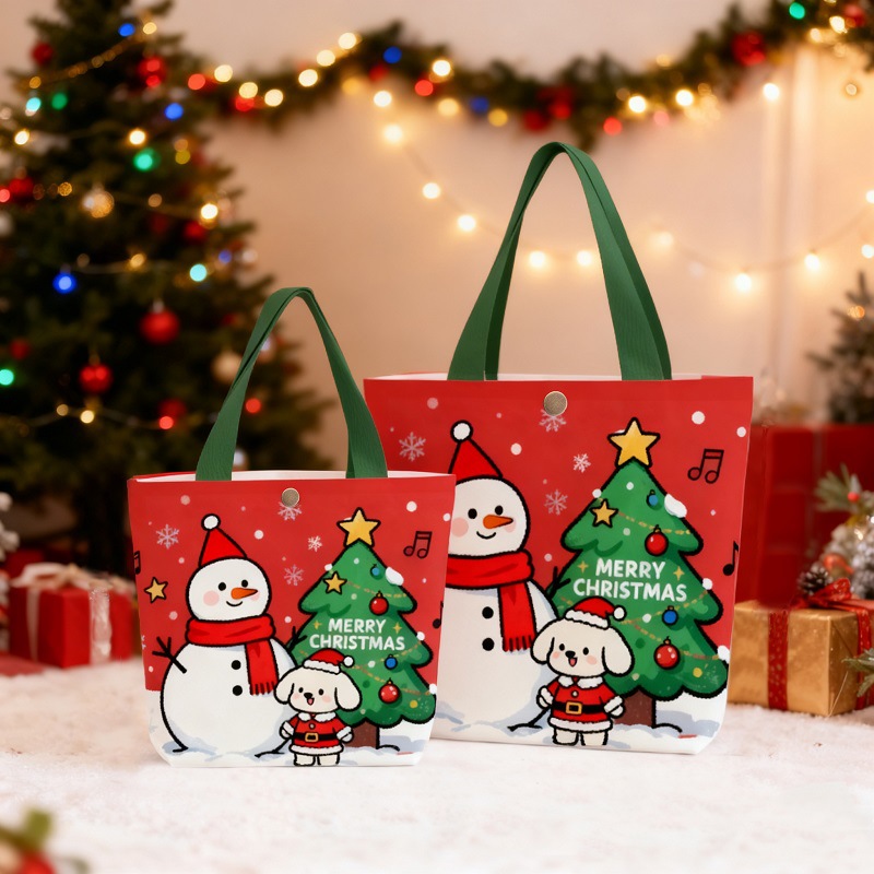Women'S Bags Holiday - Tas Hadiah Natal Motif Manusia Salju,