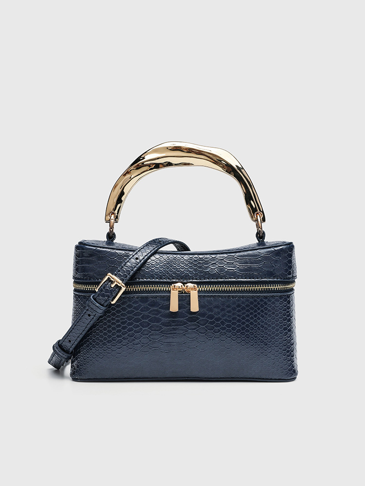 Women Vanity Bags - Tas Kotak Kulit PU Motif Buaya
