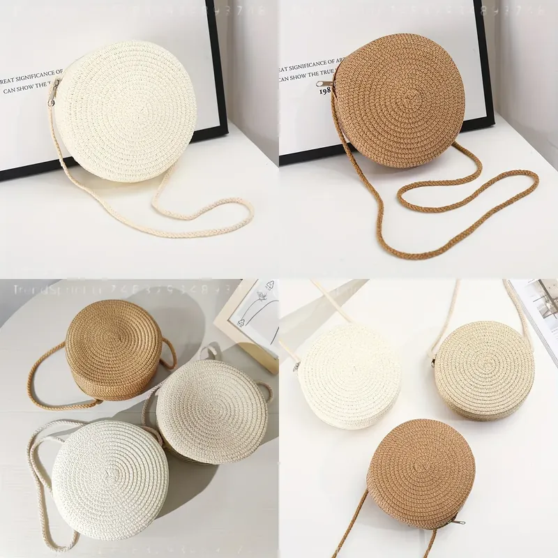 Women'S Bags Holiday - Tas Selempang Rotan Anyaman Bulat untuk