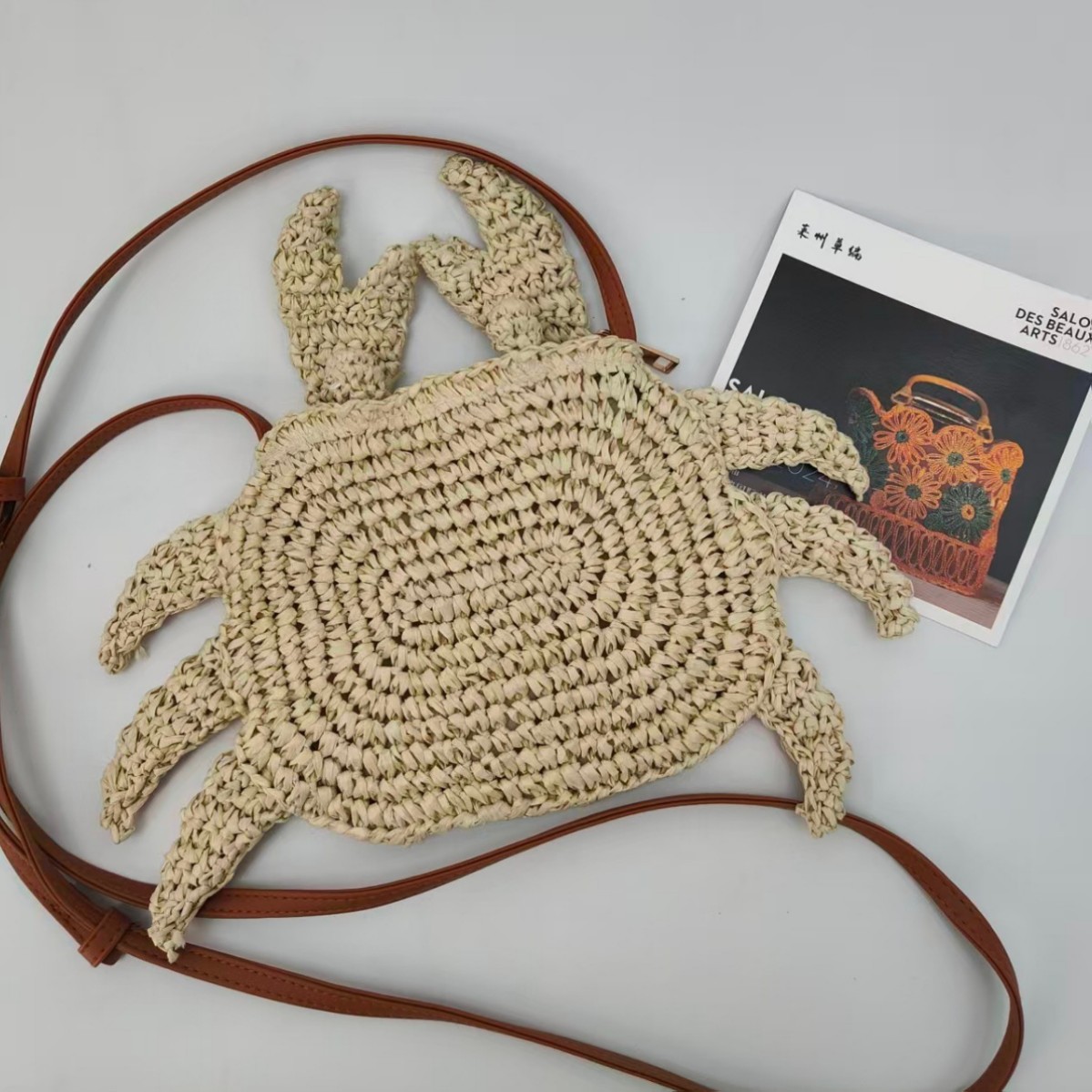Crochet Market Bag - Tas Anyaman Jerami Rajut Bentuk Kepiting