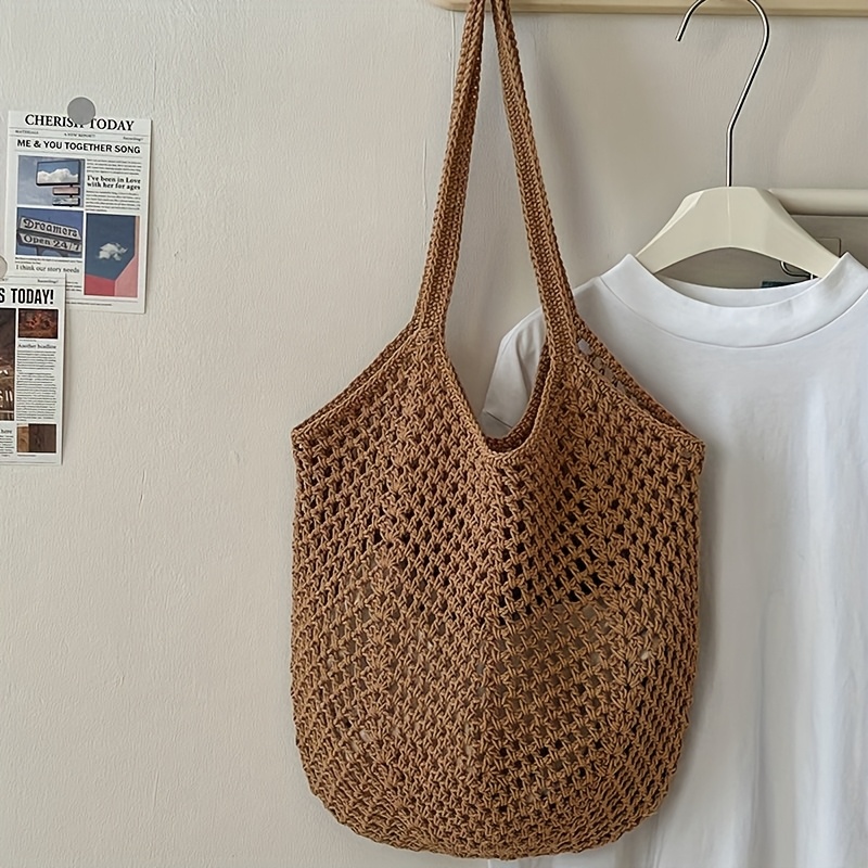 Tas Tote Rajut Berjaring, Tas  - Crochet Market Bag ulasan dan harga