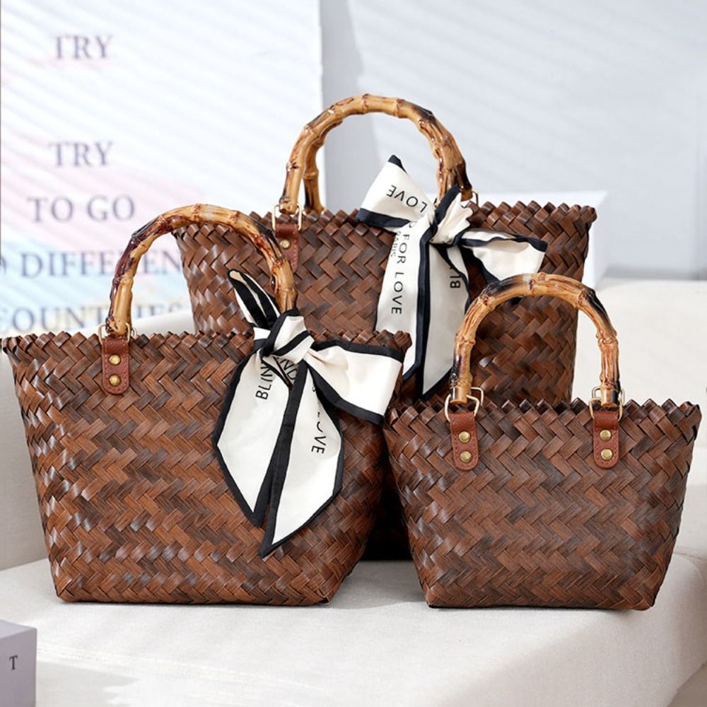 Tas Tangan Pegangan Bambu Kapa - Crochet Market Bag ulasan dan harga