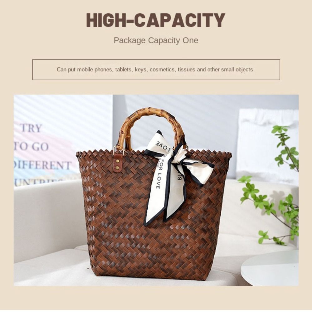 Tas Tangan Pegangan Bambu Kapa - Crochet Market Bag ulasan dan harga