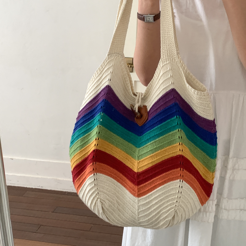 Tas Pantai Rajut Crochet Pelan - Crochet Market Bag ulasan dan harga
