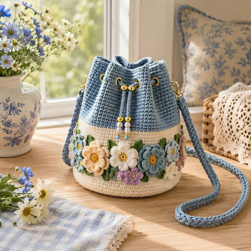 Tas Selempang Rajut Bunga Buat - Crochet Market Bag ulasan dan harga