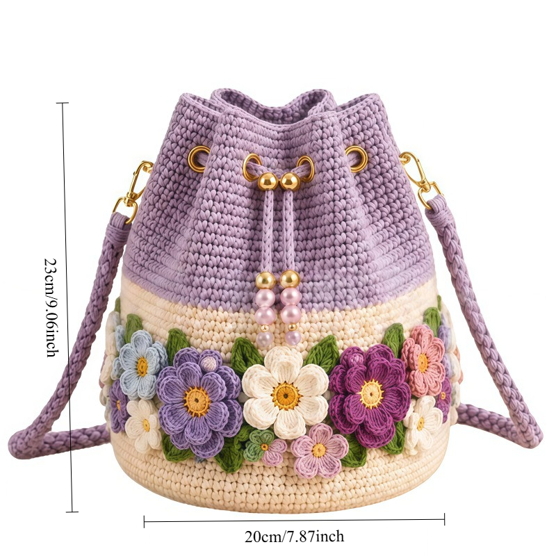 Tas Selempang Rajut Bunga Buat - Crochet Market Bag ulasan dan harga