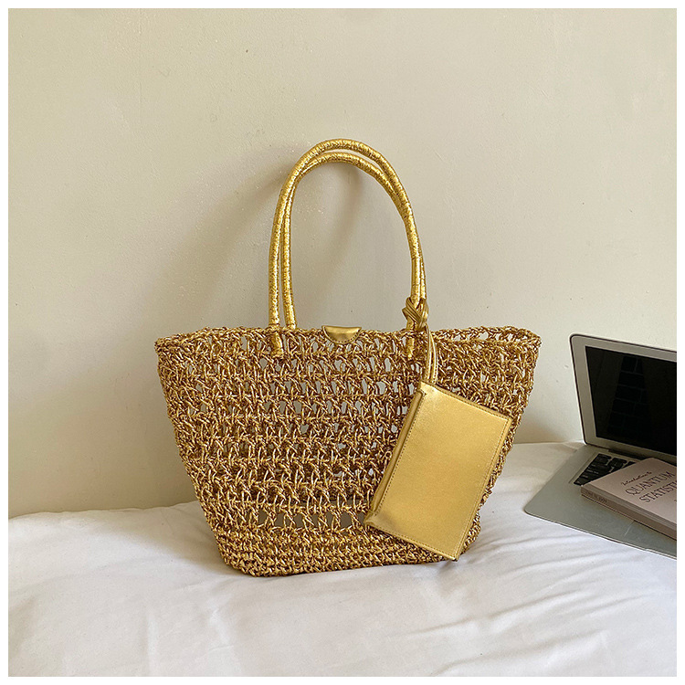 Tas Tote Rajut Bohemian Buatan - Crochet Market Bag ulasan dan harga
