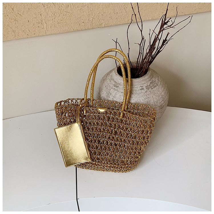 Tas Tote Rajut Bohemian Buatan - Crochet Market Bag ulasan dan harga