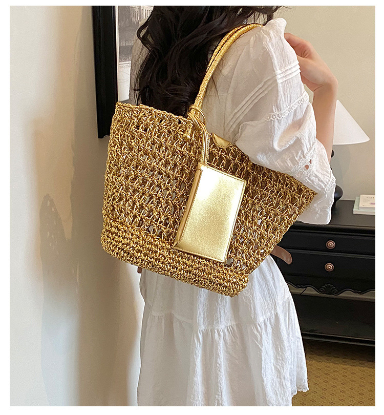 Tas Tote Rajut Bohemian Buatan - Crochet Market Bag ulasan dan harga