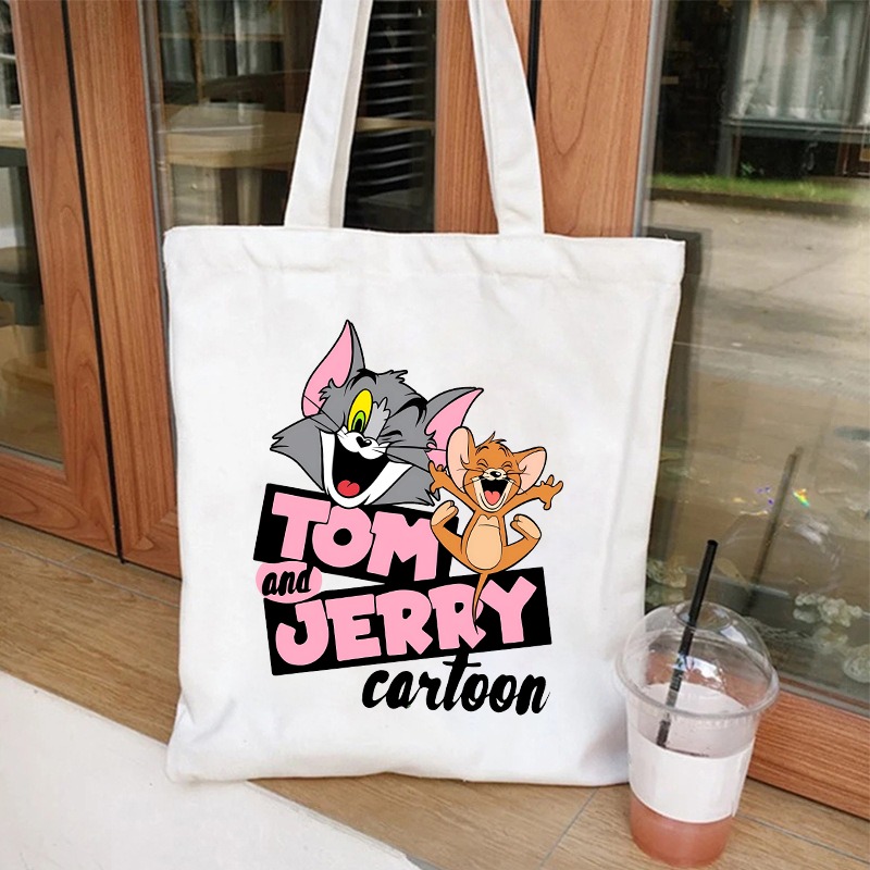 Tom dan Jerry Tas Kanvas Lucu  - Women Bags Daily Use ulasan dan harga