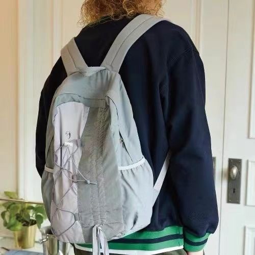 Ransel Nilon Tambal Sulam Tas  - Women Bags Grey ulasan dan harga